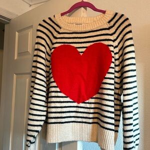 Old Navy Striped Heart Sweatshirt